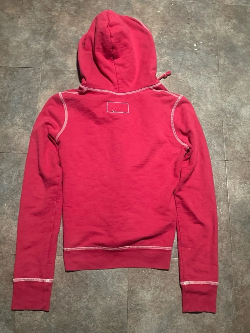 True Religion Red Zip-Up Hoodie Sweatshirt